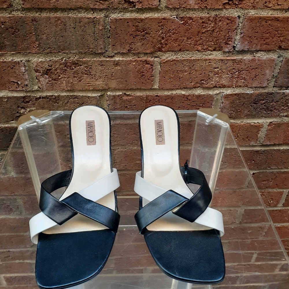 Maraolo Wedge Sandles/Black and Tan